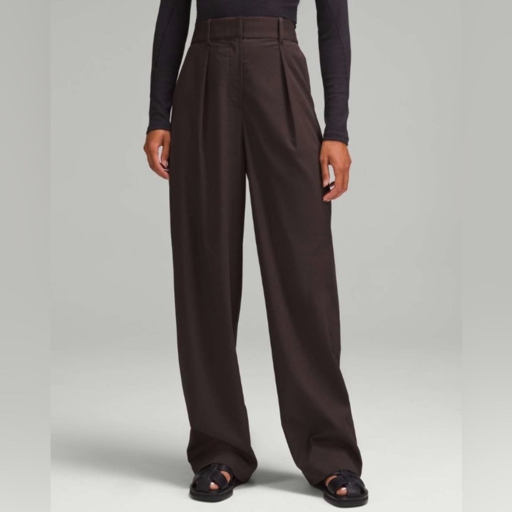 Elegant Brown Women's Wide-Leg Pants